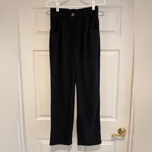 Black Corduroy Casual Pants from HALARA